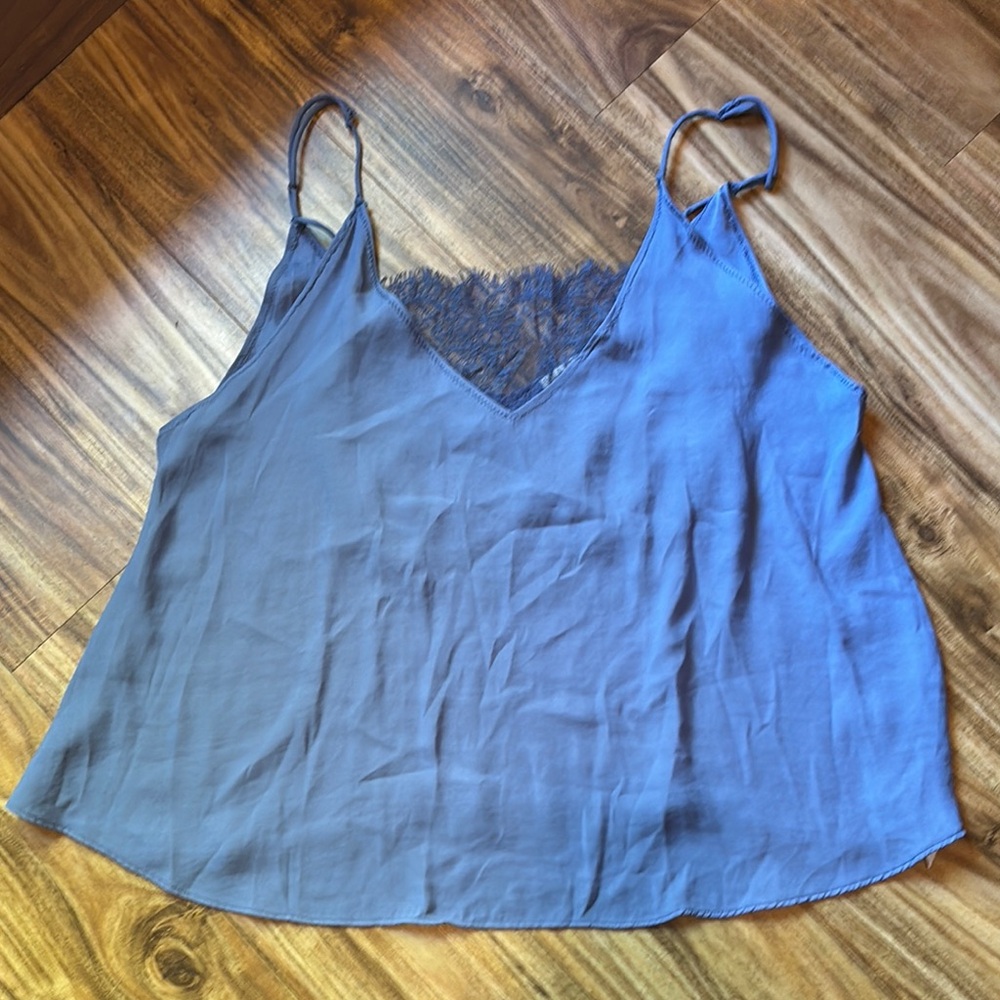 Free People Blue Sleeveless Crop Camisole
